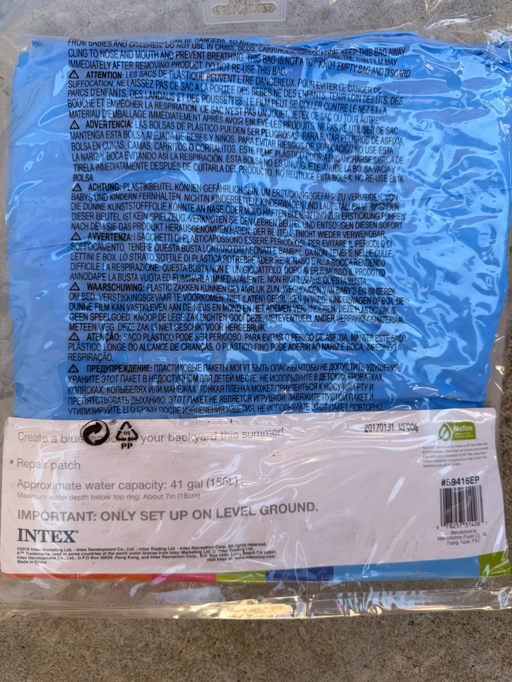 Intex Crystal Blue Inflatable Pool - Blue - Picture 2 of 2
